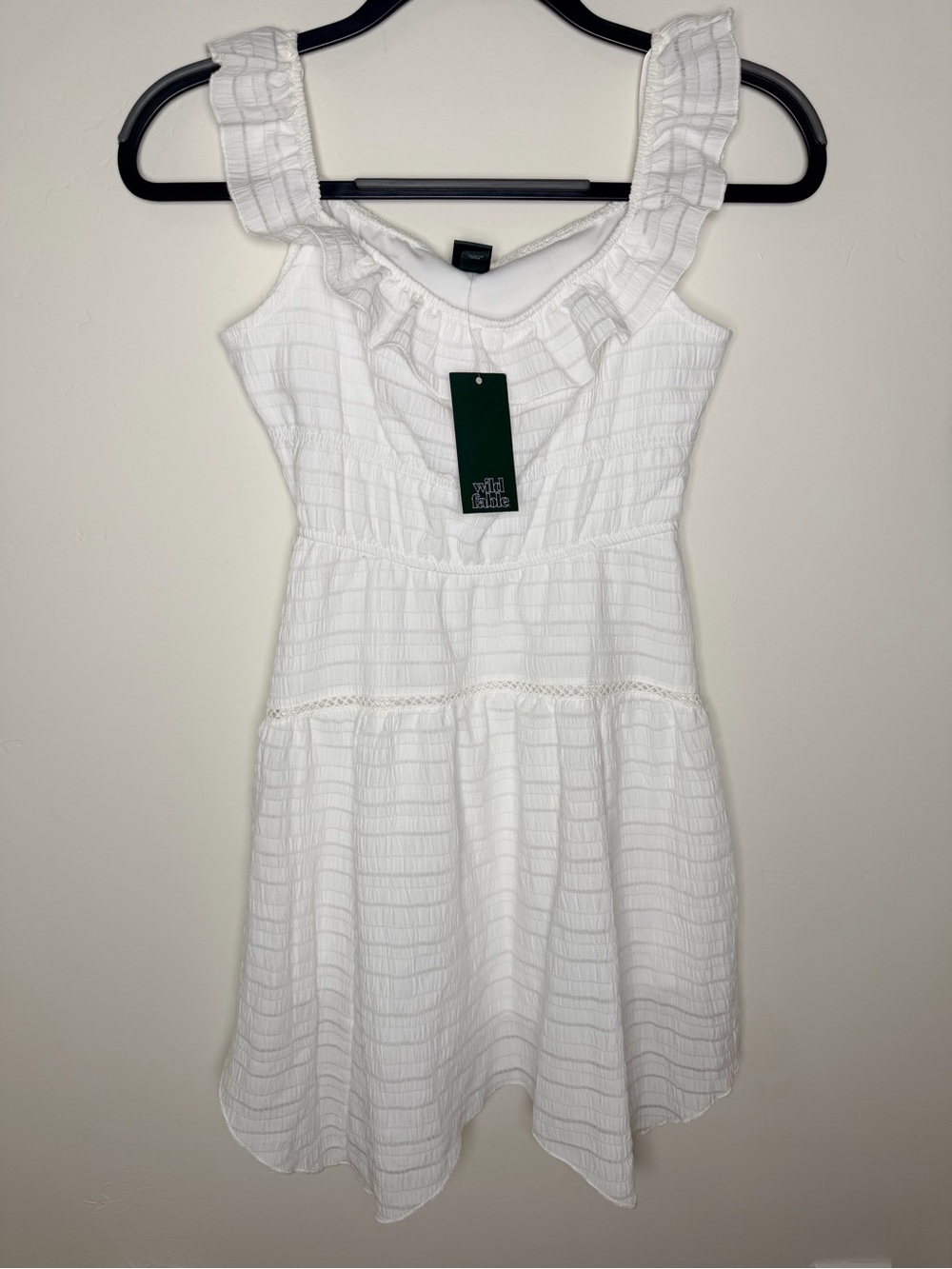 Wild Fable Dress White Flowy Dress with Layered Hem Summer Size XS NWT spring